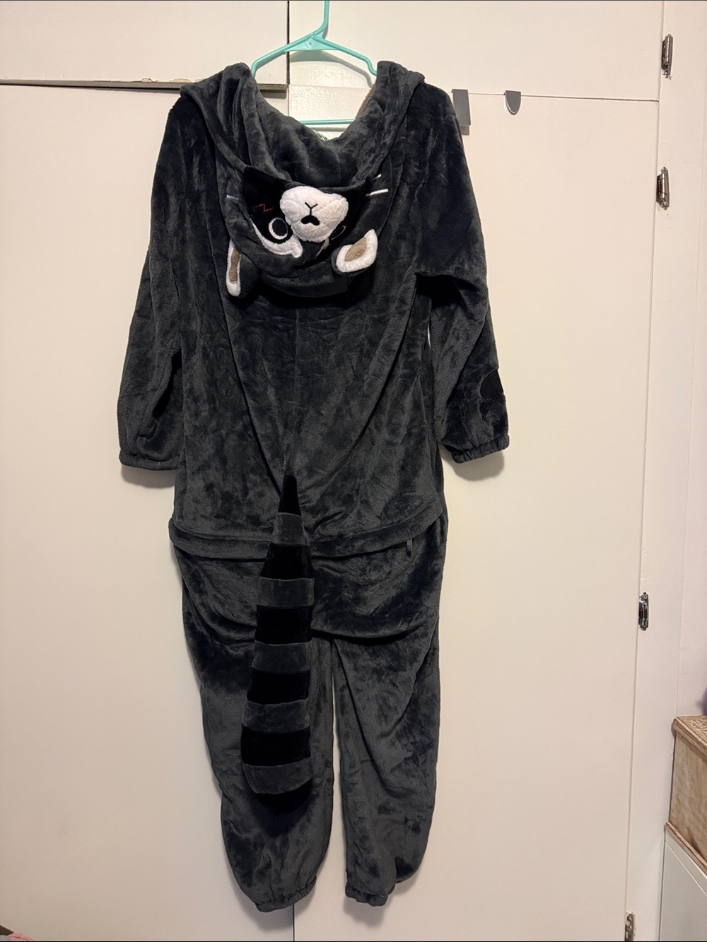 Kids Black Raccoon Hooded Costume Onesie